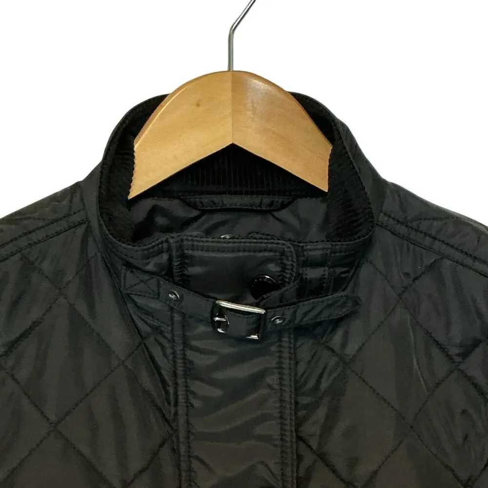 Coach Puffer Quilted Lightweight‎ Cinched Waist Black Jacket Women's Medium NWT